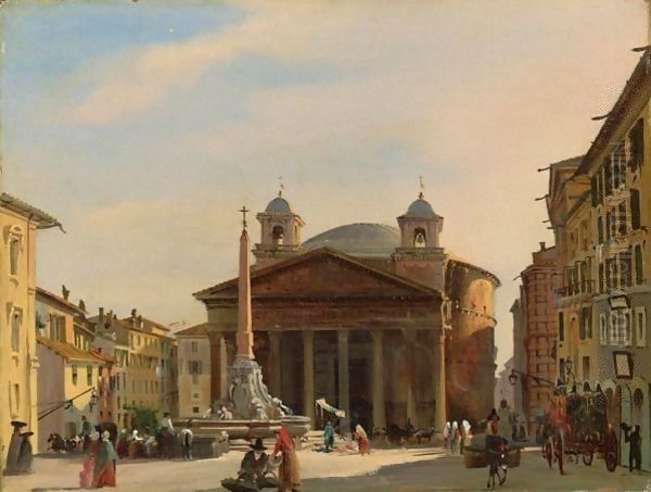 The Pantheon, Rome Oil Painting by Ippolito Caffi