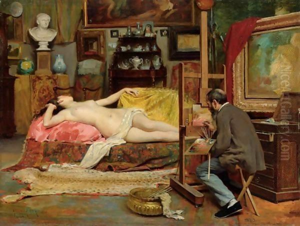 The Artist Oil Painting by Albert Aublet