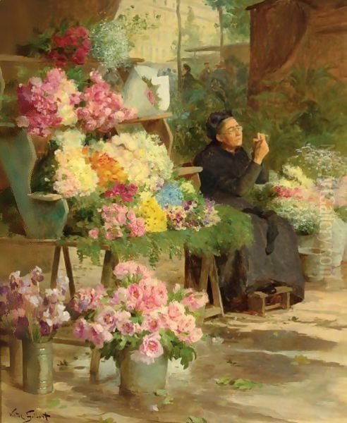 La Marchande De Fleurs Oil Painting by Victor-Gabriel Gilbert