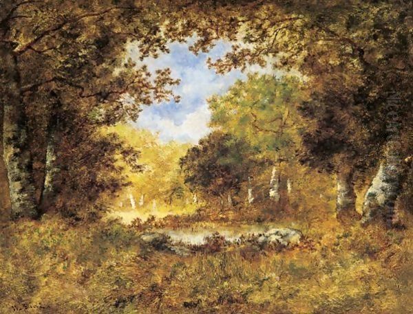 Etang Dans Un Bois Oil Painting by Narcisse-Virgile D Az De La Pena