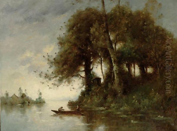 Paysage Au Bord De L'Eau Oil Painting by Paul Trouillebert