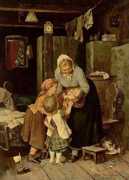 The New Baby Oil Painting by Meyer Georg von Bremen