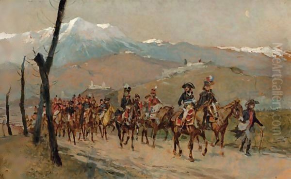 Bonaparte, Armee D'Italie, Traversee Des Alpes Oil Painting by Jean-Louis-Ernest Meissonier