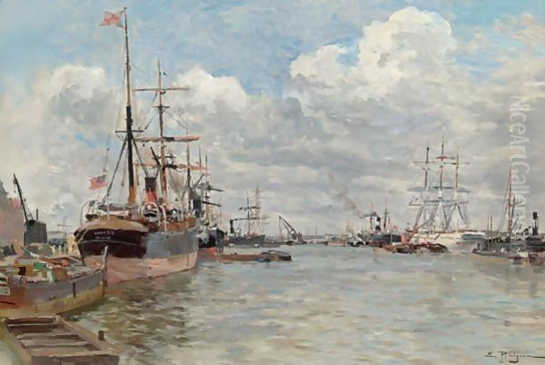 Harbor View 2 Oil Painting by Edmond Marie Petitjean