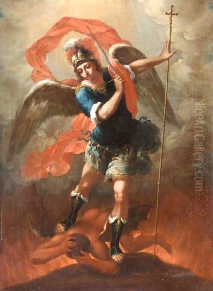 The Archangel Michael Oil Painting by Juan Carreno De Miranda