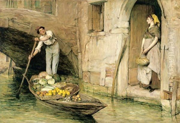 The Venetian Fruit Seller Oil Painting by Sir William Quiller-Orchardson