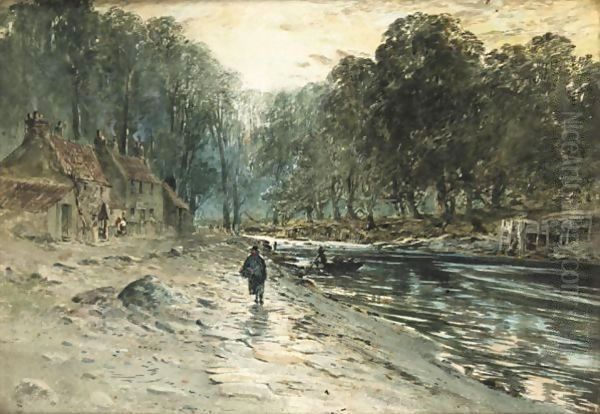 Cramond Ferry, Near Edinburgh Oil Painting by Samuel Bough