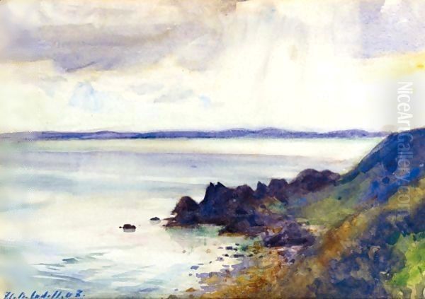 Ravenhall Rocks, Galloway Oil Painting by Francis Campbell Boileau Cadell