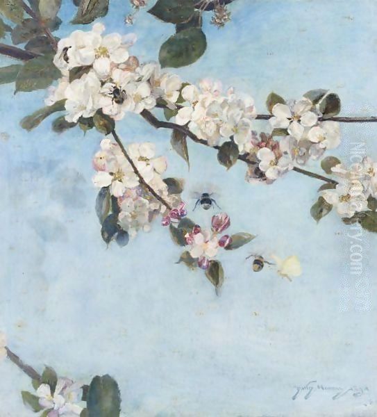 Apple Blossom Oil Painting by David Murray