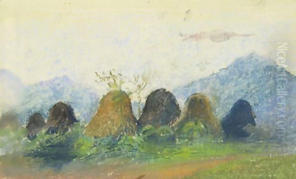 Village Huts At Matakula Devil Country, Figi, July 1891 Oil Painting by John La Farge