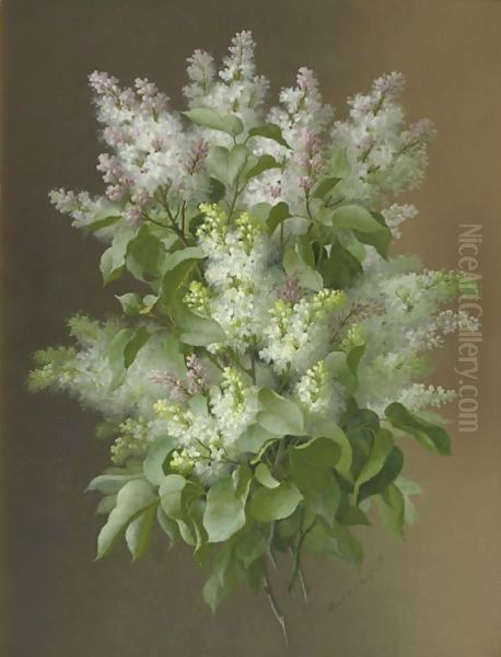 Lilacs 3 Oil Painting by Raoul Maucherat de Longpre