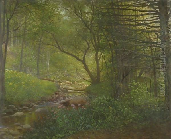 Woods And Stream Oil Painting by William Lippincott