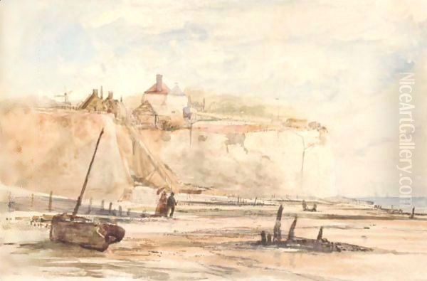 Coastal Scene Oil Painting by Thomas Churchyard