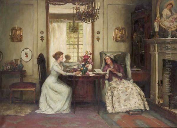 The Bouquet Oil Painting by George Edward Robertson