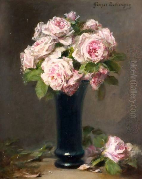 Still Life With Roses Oil Painting by Georges Bellenger