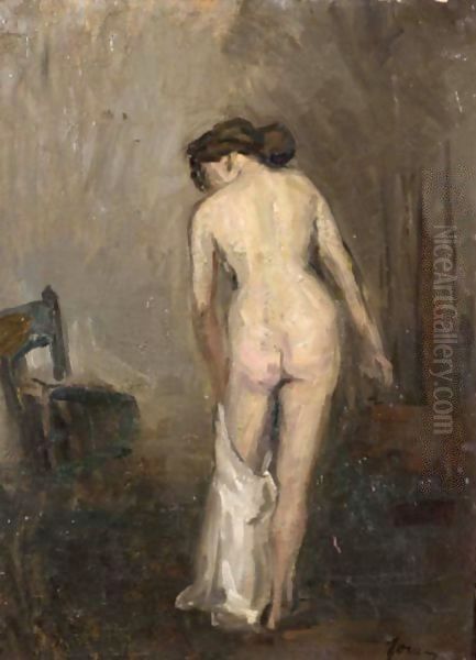 Female Nude Oil Painting by Jean-Louis Forain