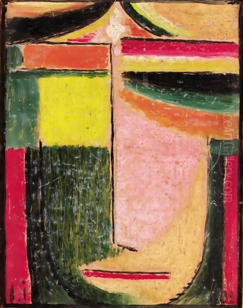 Abstrakter Kopf (Abstract Head) Oil Painting by Alexei Jawlensky