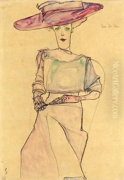 Portrait Of Frau Dr. Horak Oil Painting by Egon Schiele