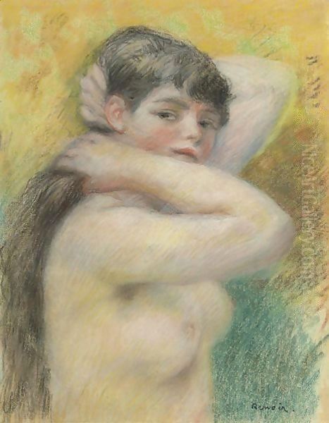 Femme Nue Se Coiffant Oil Painting by Pierre Auguste Renoir