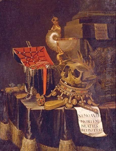 Vanitas Still Life 3 Oil Painting by Edwart Collier