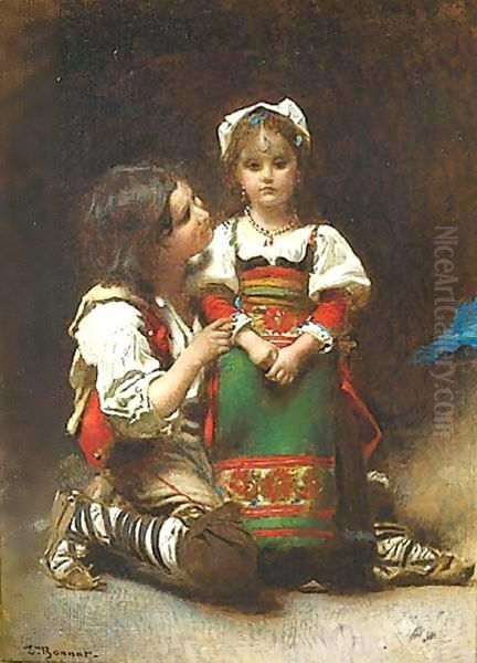 Italian Children Oil Painting by Bonnat Leon