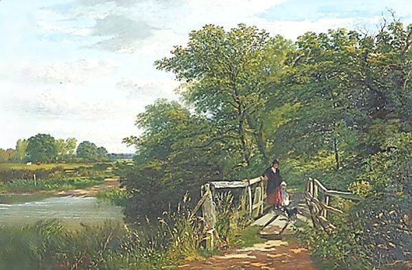 A Walk Through The Woods Oil Painting by Thomas Creswick