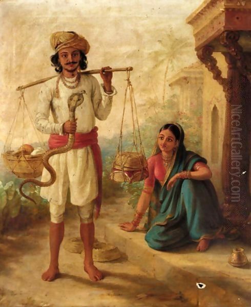 The Snake Charmer Oil Painting by B. F. Green