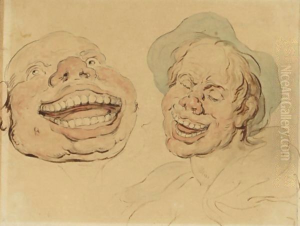 Figures Laughing Oil Painting by Thomas Rowlandson