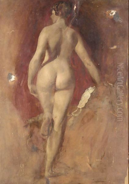 Study Of A Female Nude 4 Oil Painting by William Etty