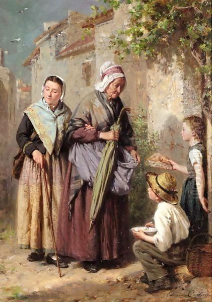 Bread For The Poor Oil Painting by Pierre Jean Edmond Castan