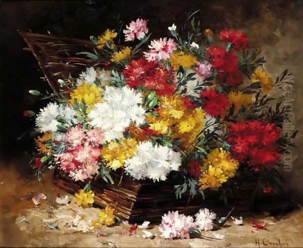 Still Life Of Flowers 2 Oil Painting by Eugene Henri Cauchois