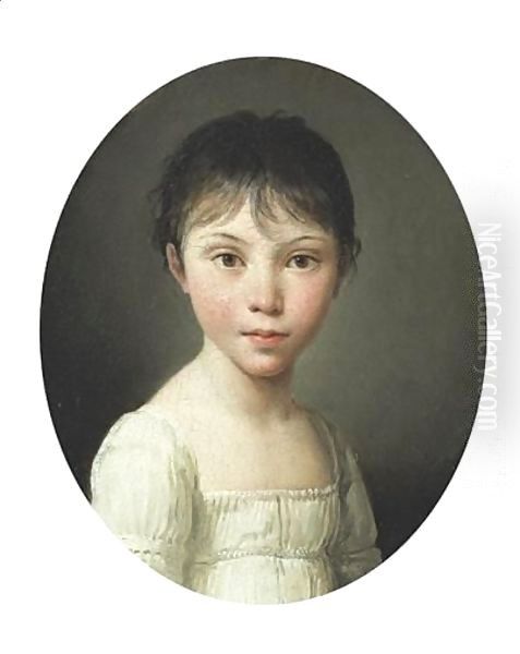 Portrait De Jeune Fille louis-Leopold Boillyportrait Of A Young Girl Oil Painting by Louis Leopold Boilly