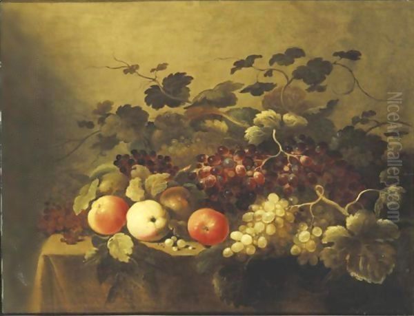 Still Life With Fruits Oil Painting by Roloef Koets