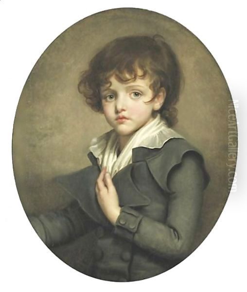 Portrait De Jeune Garcon jean-Baptiste Greuzeportrait Of A Young Boy Oil Painting by Jean Baptiste Greuze