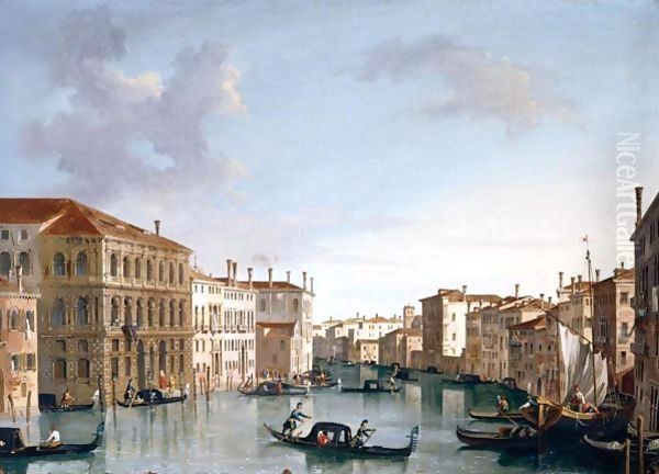 Venice, A View Of The Grand Canal Looking North-West Oil Painting by Vincenzo Chilone