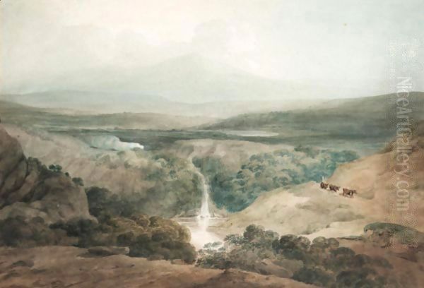 Distant View Of Mount Snowdon Oil Painting by William Pearson