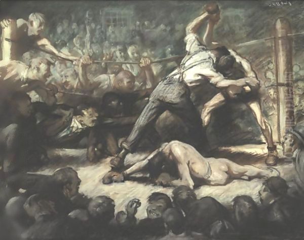 The Knock Out Oil Painting by George Wesley Bellows