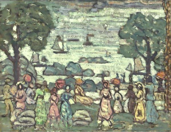 Marblehead Rocks Oil Painting by Maurice Brazil Prendergast