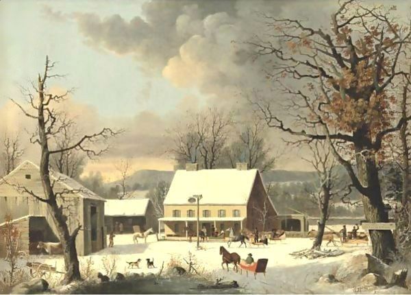 Seven Miles To Farmington Oil Painting by George Henry Durrie