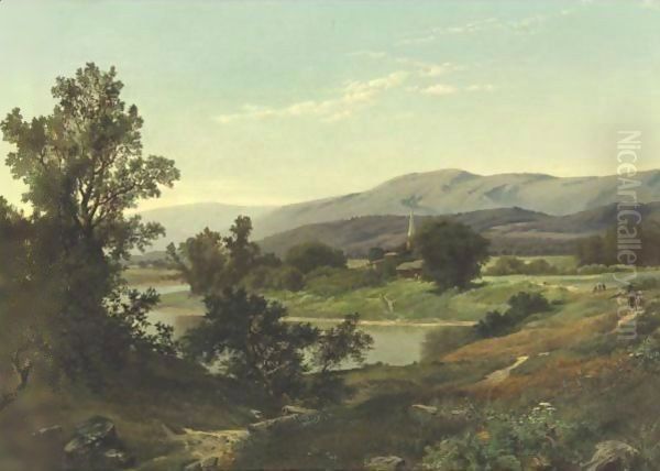 A Sunny Morning Stroll In The Country Oil Painting by William Trost Richards