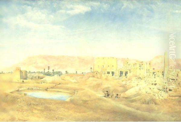 View At Karnak Oil Painting by Henry Roderick Newman