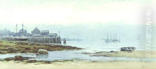 Coastal Harbor Oil Painting by Alfred Thompson Bricher