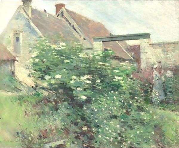 Garden At Giverny Oil Painting by Theodore Robinson