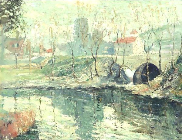 Misty Day In March Oil Painting by Ernest Lawson