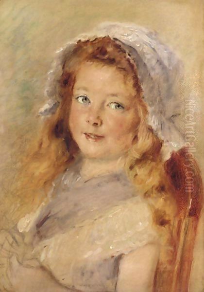 Portrait Of The Artist's Daughter Oil Painting by Konstantin Egorovich Egorovich Makovsky