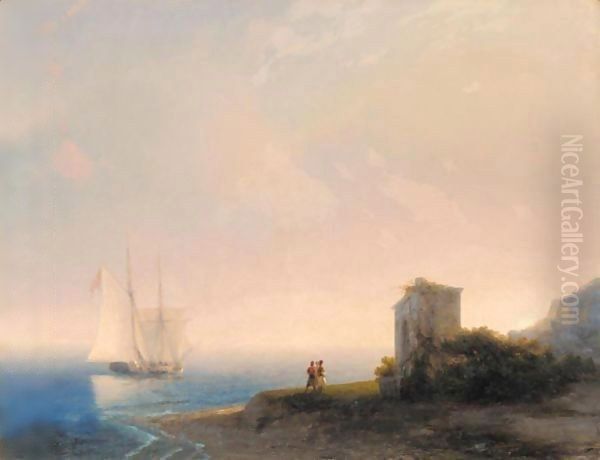 Tartars On The Coast Oil Painting by Ivan Konstantinovich Aivazovsky