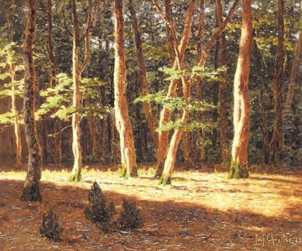 Forest At Sunset Oil Painting by Ivan Fedorovich Choultse