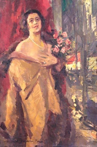 Portrait Of A Lady Oil Painting by Konstantin Alexeievitch Korovin