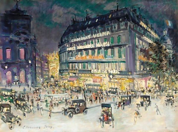 Place De L'opera Oil Painting by Konstantin Alexeievitch Korovin