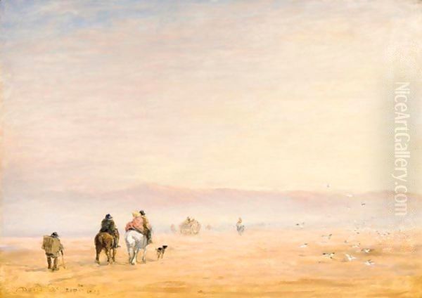 Crossing The Sands Oil Painting by David Cox